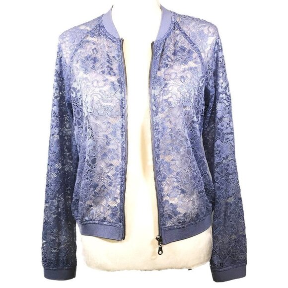 I.N. STUDIO (M) Lavender lace zip jacket - Picture 1 of 5